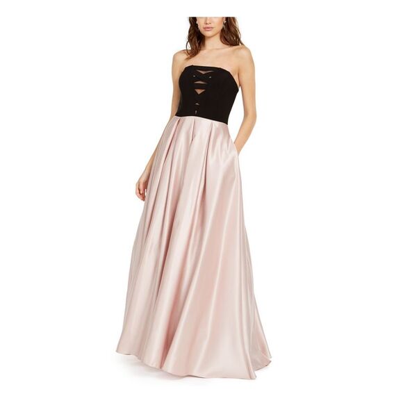 BLONDIE Dresses & Skirts - BLONDIE Womens Fit + Flare Dress Light Pink Sleeveless Formal Juniors 3